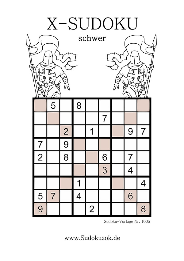 X Sudoku schwer
