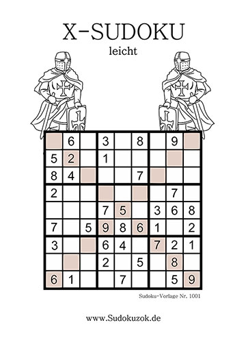 X Sudoku sehr leicht