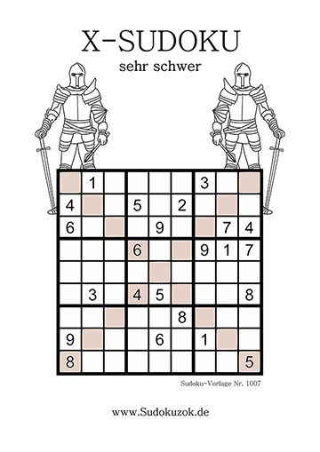 X Sudoku sehr schwer ausdrucken