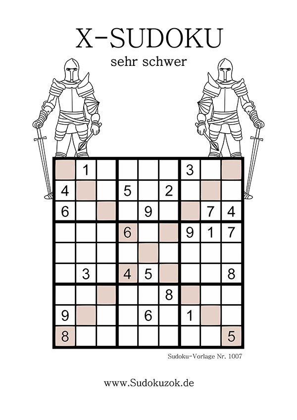 X Sudoku sehr schwer