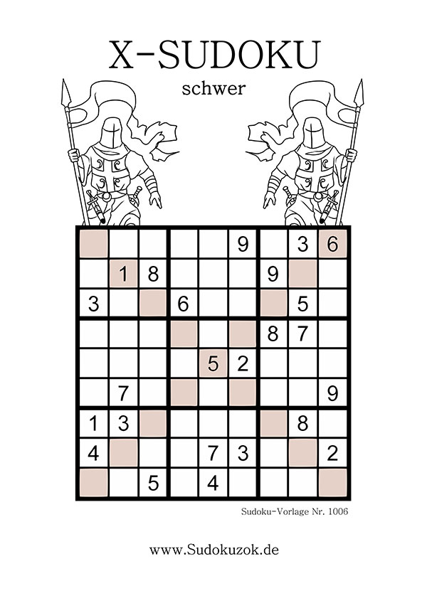X Sudoku zum Ausdrucken